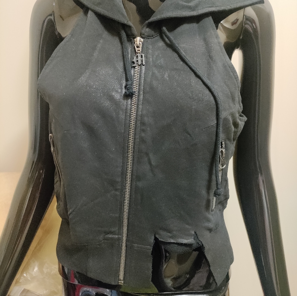Morphine Generation Cut Up, Cut Out Zip Up Jacket Vest. Limited Edition